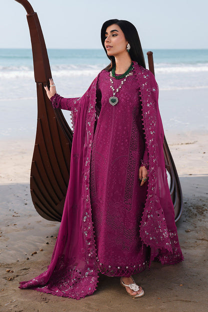 QALAMQAR 3PC LAWN EMBROIDERED WITH EMBROIDERED DUPATTA