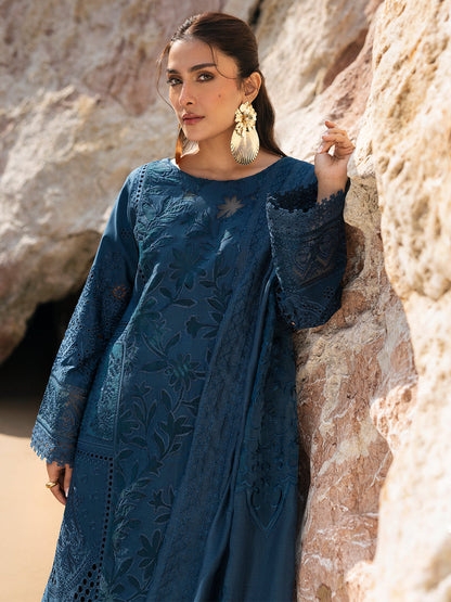 MAHNUR LUXURY LAWN EMBROIDERED 3 PC WITH EMBROIDERED DUPPATA