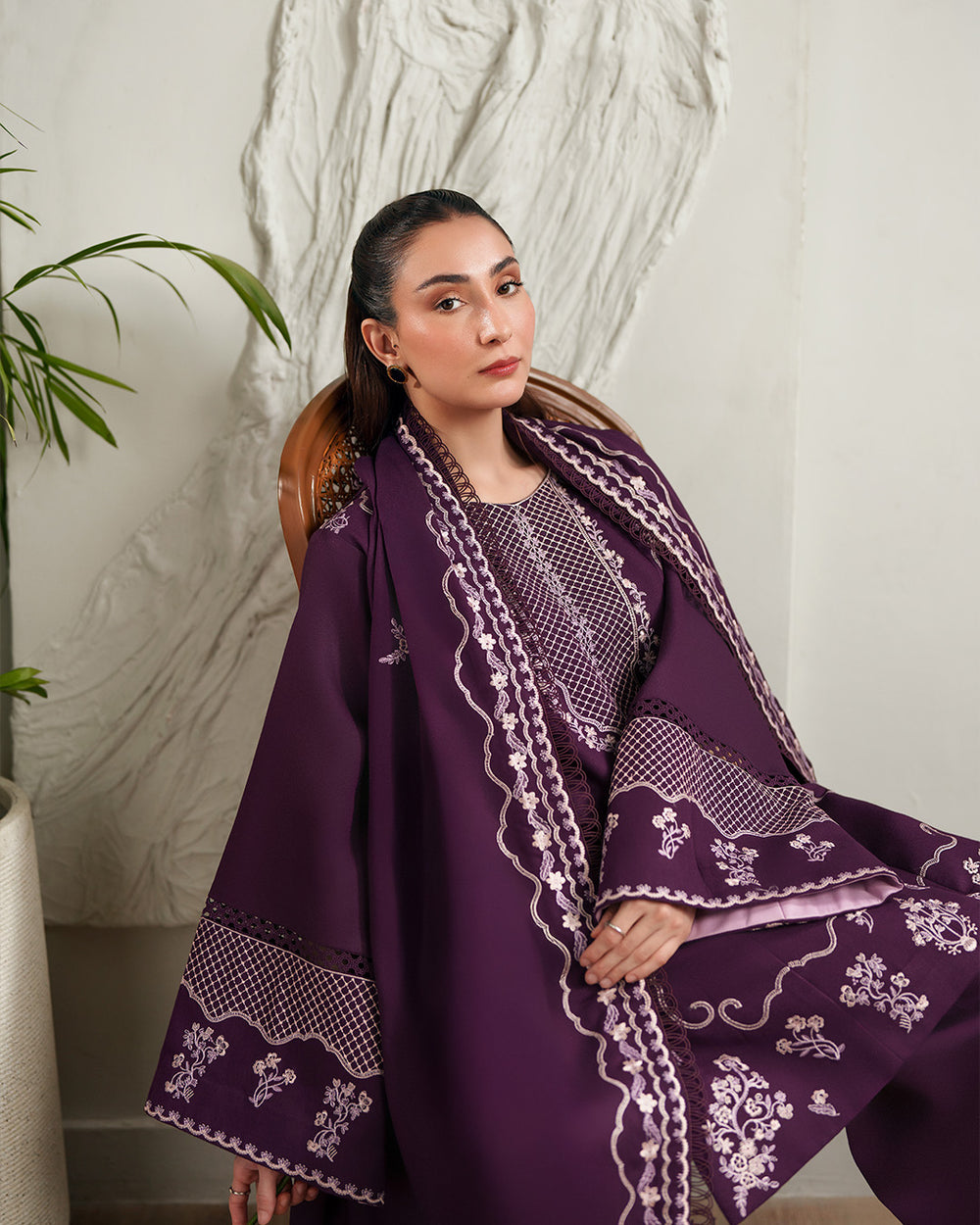 BATIK WINTER EMBROIDERED 3 PC SUIT WITH LUXURY EMBROIDERED SHAWL
