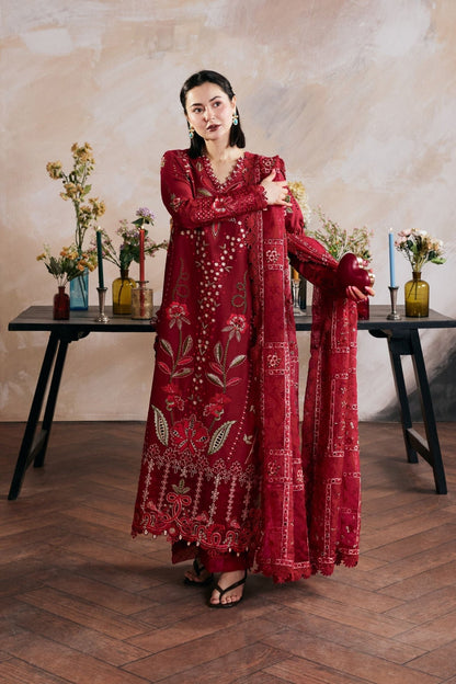 MARYAM HUSSAIN LAWN LUXURY EMBROIDERED 3 PC WITH EMBROIDERED DUPPATA