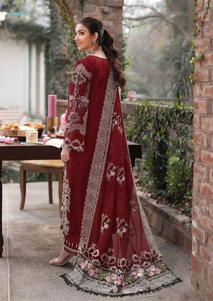 MARIA B PREMIUM WINTER EMBROIDERED 3 PC WITH EMBROIDERED SHAWL (RD)