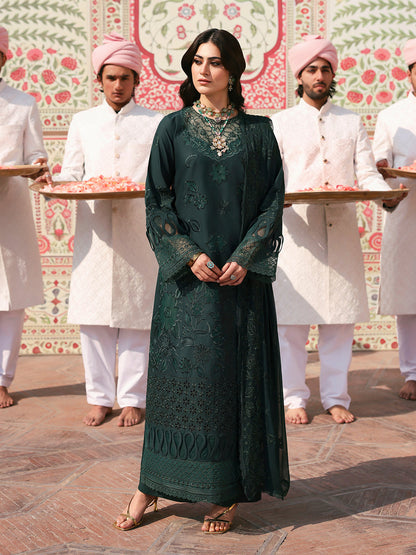 MAHNUR LAWN LUXURY EMBROIDERED 3 PC WITH EMBROIDERED DUPATTA