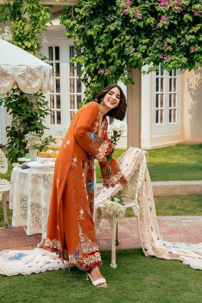 ANEELAS KARANDI EMBROIDERED 3 PC SUIT WITH EMBR SHAWL