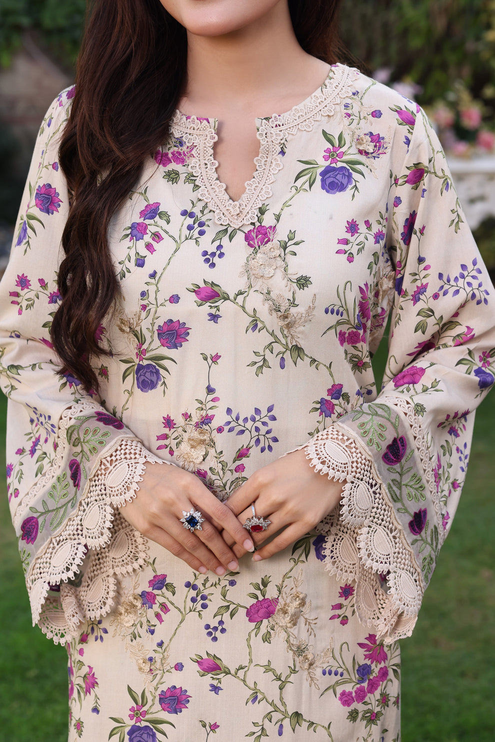 ANEELAS EMBROIDERED 3 PC WITH EMBROIDERED DUAPPTA