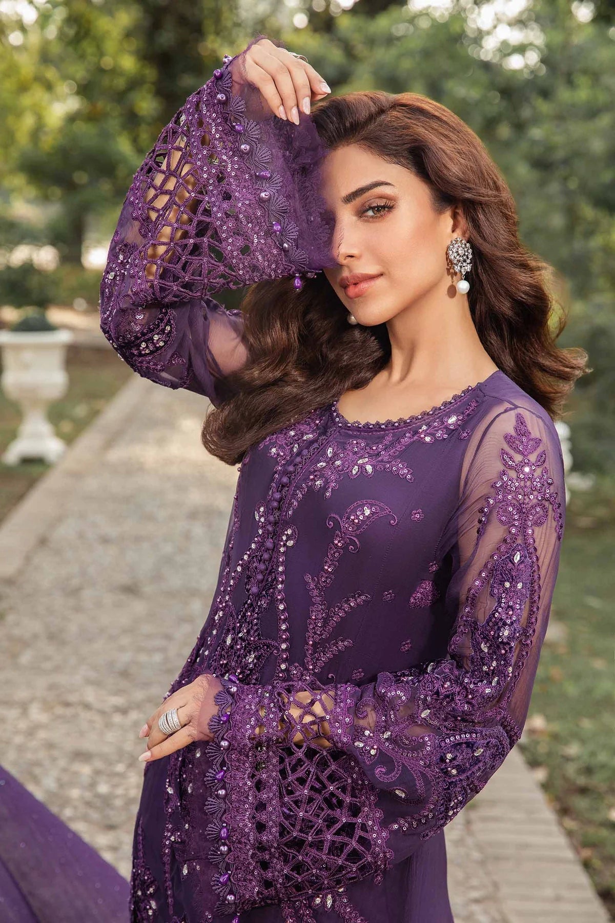 MARIA B CHIFFON LUXURY EMBROIDERED 3 PC WITH EMBROIDERED DUPPATA