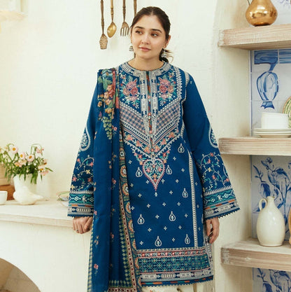 ZARA SHAH JHAN PREMIUM WINTER EMBROIDERED 3 PC SUIT WITH SOFT DUPPATA