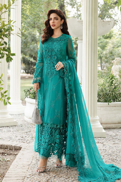 MARIA B LUXURY CHIFFON EMBROIDERED 3 PC SUIT WITH READY EMBROIDERED DUPPATA
