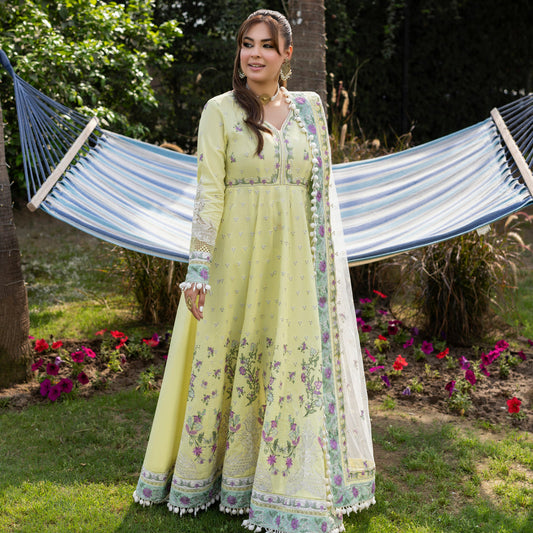 ANEELAS LAWN LUXURY EMBROIDERED FROCK WITH EMBROIDERED DUAPPTA