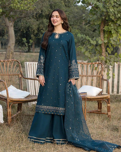 ZARA SHAH JHAN EMBROIDERED 3 PC WITH EMBROIDERED DUPATTA