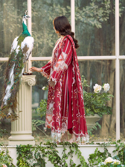 BIN ILYAS LUXURY LAWN EMBROIDERED 3 PC WITH EMBROIDERED DUPATTA