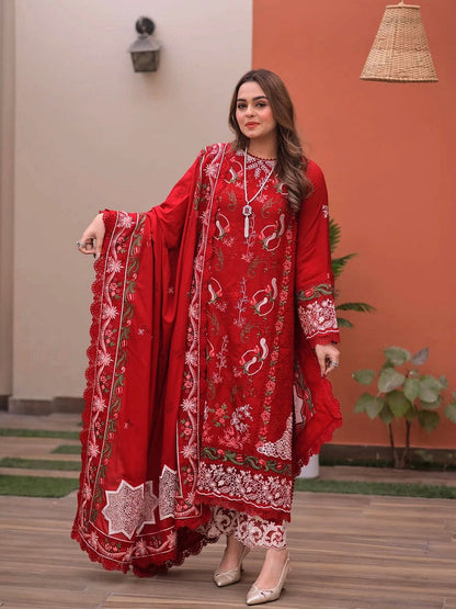 ANEELAS LAWN EMBROIDERED 3 PC WITH LAWN EMBROIDERED DUPATTA