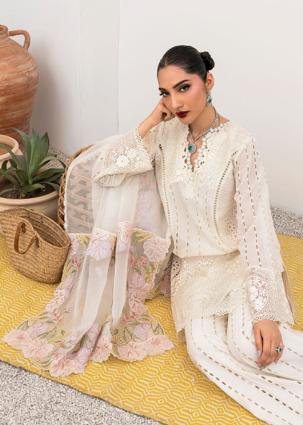 SAIRA SHAKIRA LAWN EMBROIDERED 3 PC WITH EMBROIDERED DUPPATA AND TROUSER