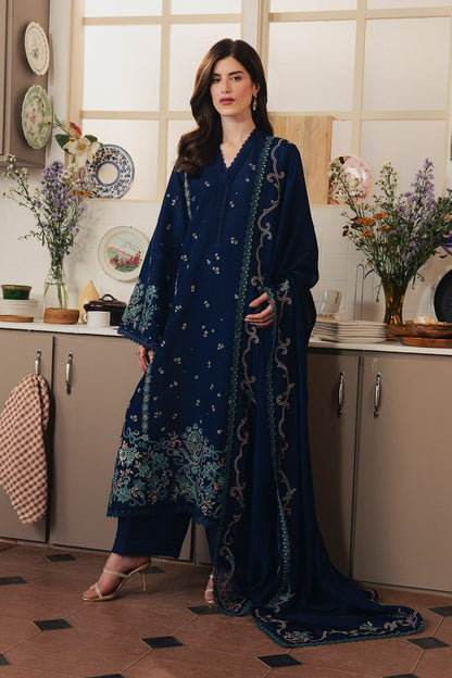 ZIVA LUXURY WINTER EMBROIDERED 3 PC SUIT WITH EMBROIDERED SHAWL