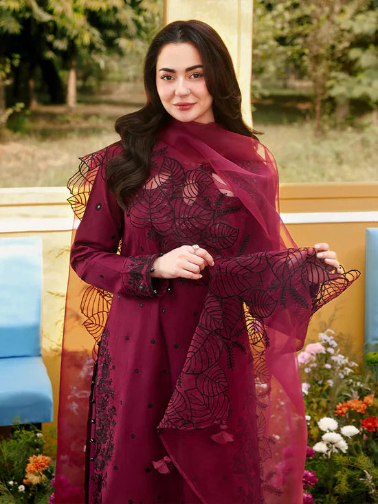 QALAMKAR LUXURY LAWN SEQUENCE EMBROIDERED 3 PC WITH EMBROIDERED DUPATTA