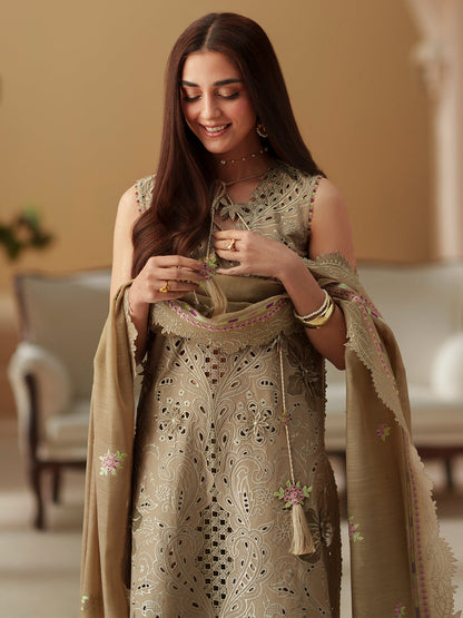 BIN ILYAS LUXURY LAWN EMBROIDERED 3 PC WITH EMBROIDERED DUPPATA