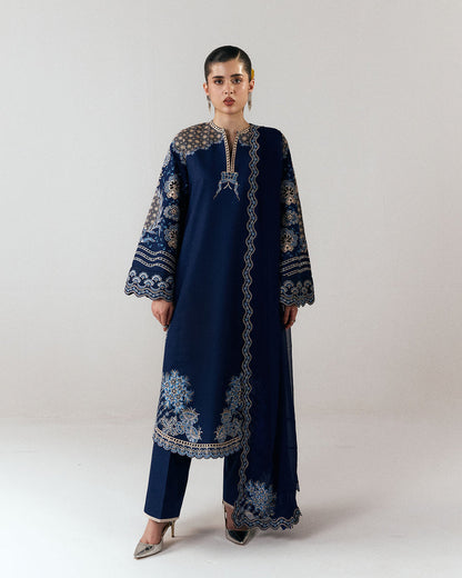 HUSSAIN REHAR WINTER EMBROIDERED 3 PC SUIT WITH EMBROIDERED SHAWL
