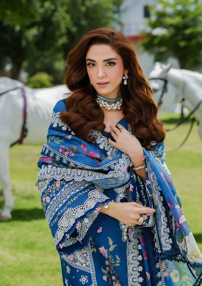 ELAF LUXURY LAWN EMBROIDERED 3 PC WITH READY EMBROIDERED DUPATTA