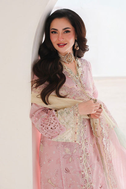 QALAMKAR LUXURY LAWN EMBROIDERED 3 PC WITH SOFT DUPATTA