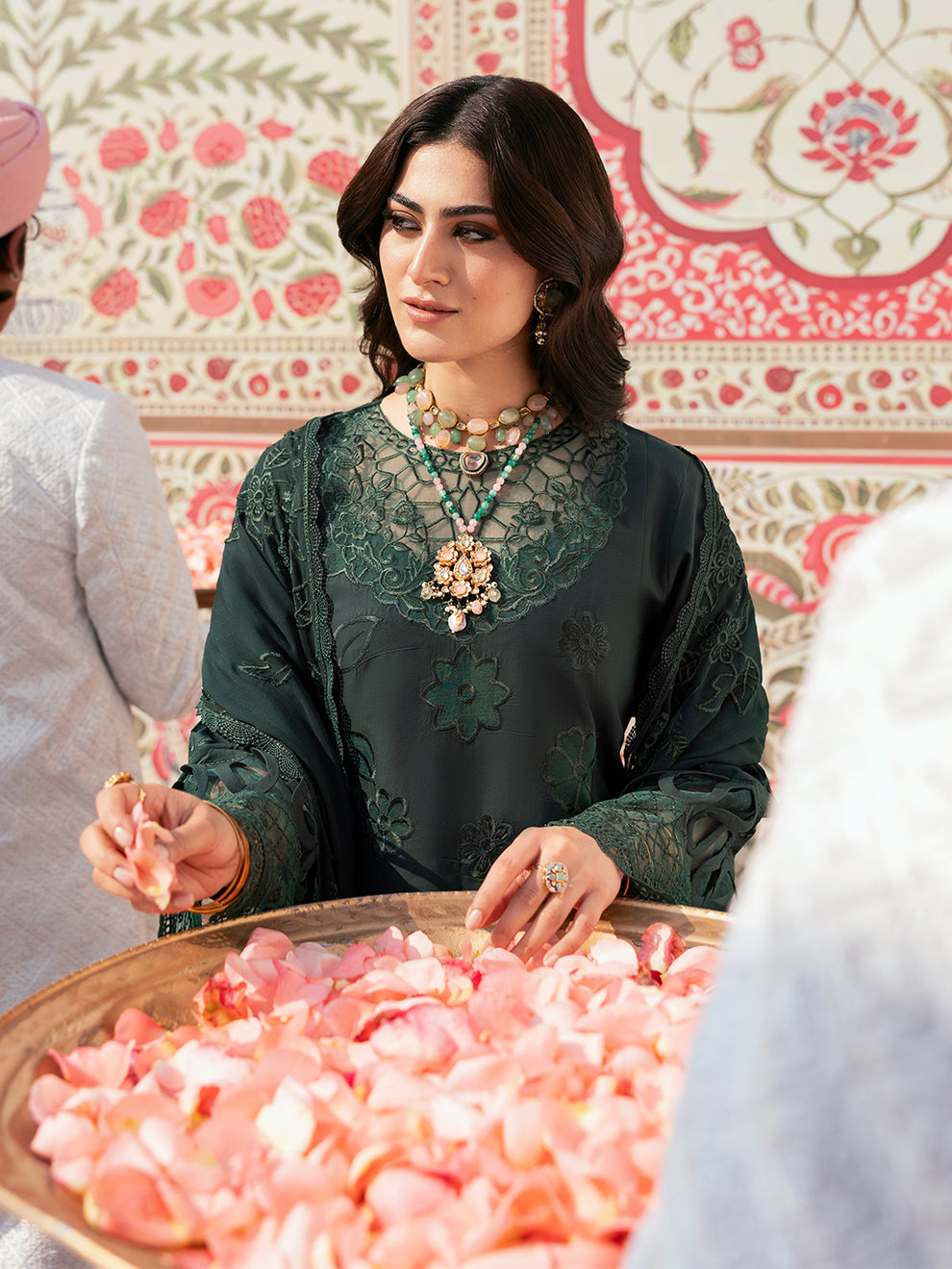 MAHNUR LAWN LUXURY EMBROIDERED 3 PC WITH EMBROIDERED DUPATTA