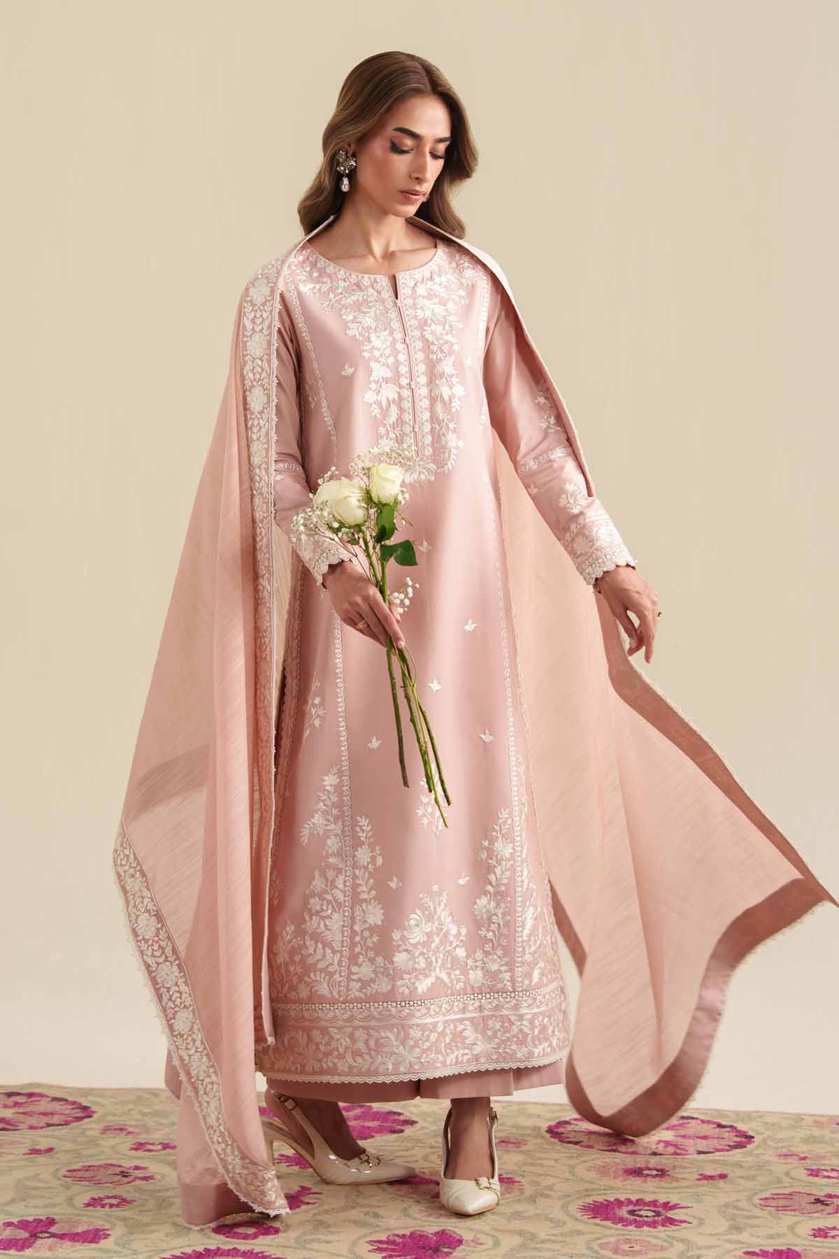 ZAIB LUXURY LAWN EMBROIDERED 3 PC WITH EMBROIDERED DUPPATA