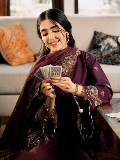 IZEL LAWN EMBROIDERED 3 PC STUNNING LOOK FOR EID WITH EMBROIDERED DUPATTA