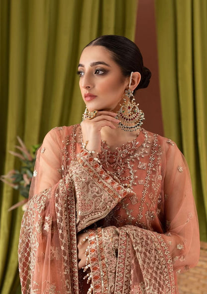 ZAHA FANCY 3 PC EMBROIDERED SUIT WITH  EMBROIDERED DUPPATA