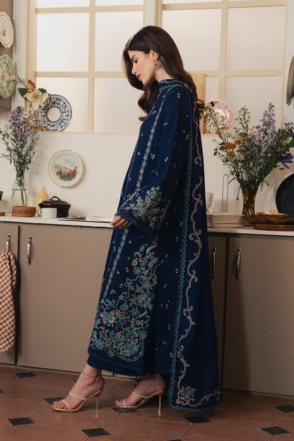 ZIVA LUXURY WINTER EMBROIDERED 3 PC SUIT WITH EMBROIDERED SHAWL