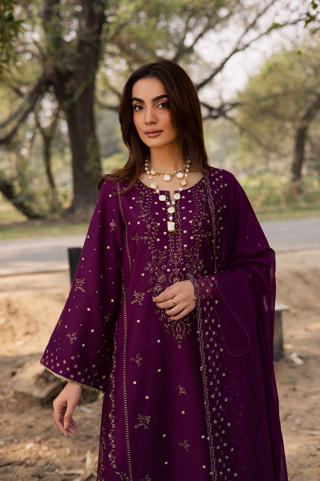 JAZMIN LAWN EMBROIDERED 3 PC WITH READY TO WEAR DUPATTA