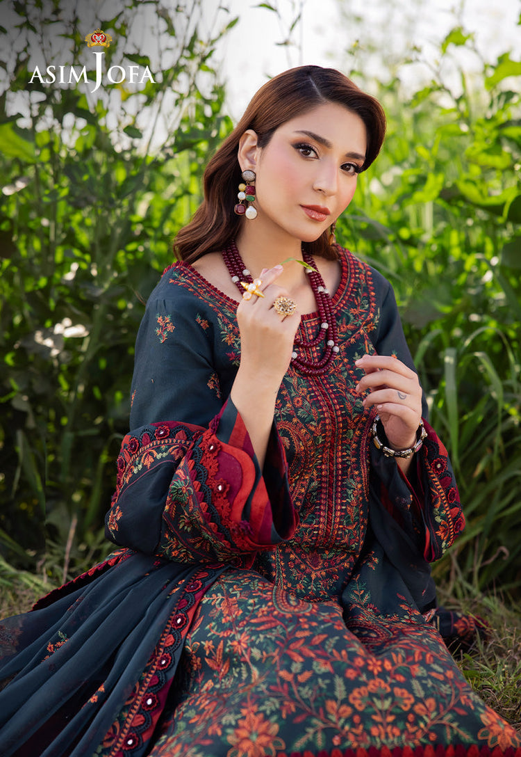 ASIM JOFA LAWN HEAVEY EMBROIDERED 3 PC WITH EMBROIDERED DUPATTA
