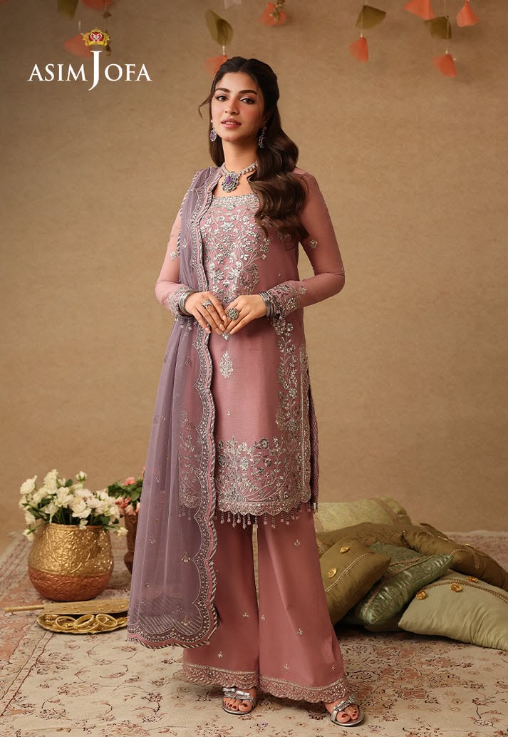 ASIM JOFA CHIFFON EMBROIDERED 3 PC WITH EMBROIDERED READY DUPPATA