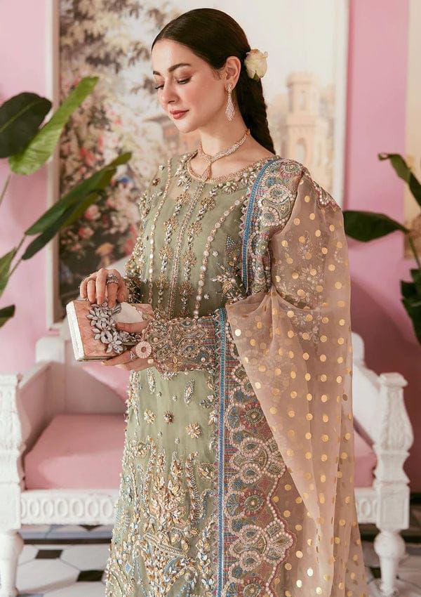 ELAF LUXURY EMBROIDERED ORGANZA 3 PC SUIT WITH EMBROIDERED DUPPATA
