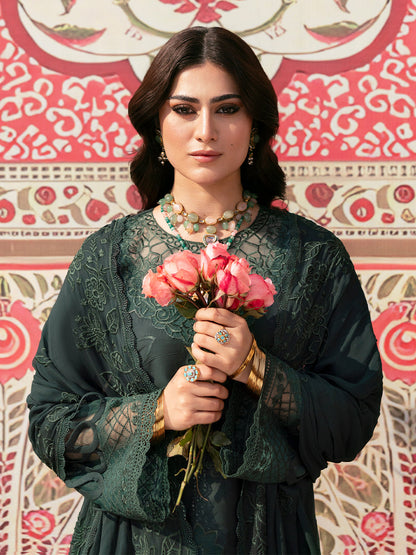 MAHNUR LAWN LUXURY EMBROIDERED 3 PC WITH EMBROIDERED DUPATTA