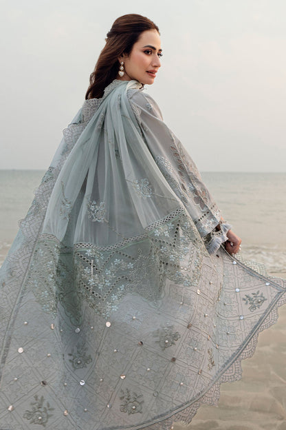 NUREH LAWN EMBROIDERED 3 PC WITH EMBROIDERED DUPATTA