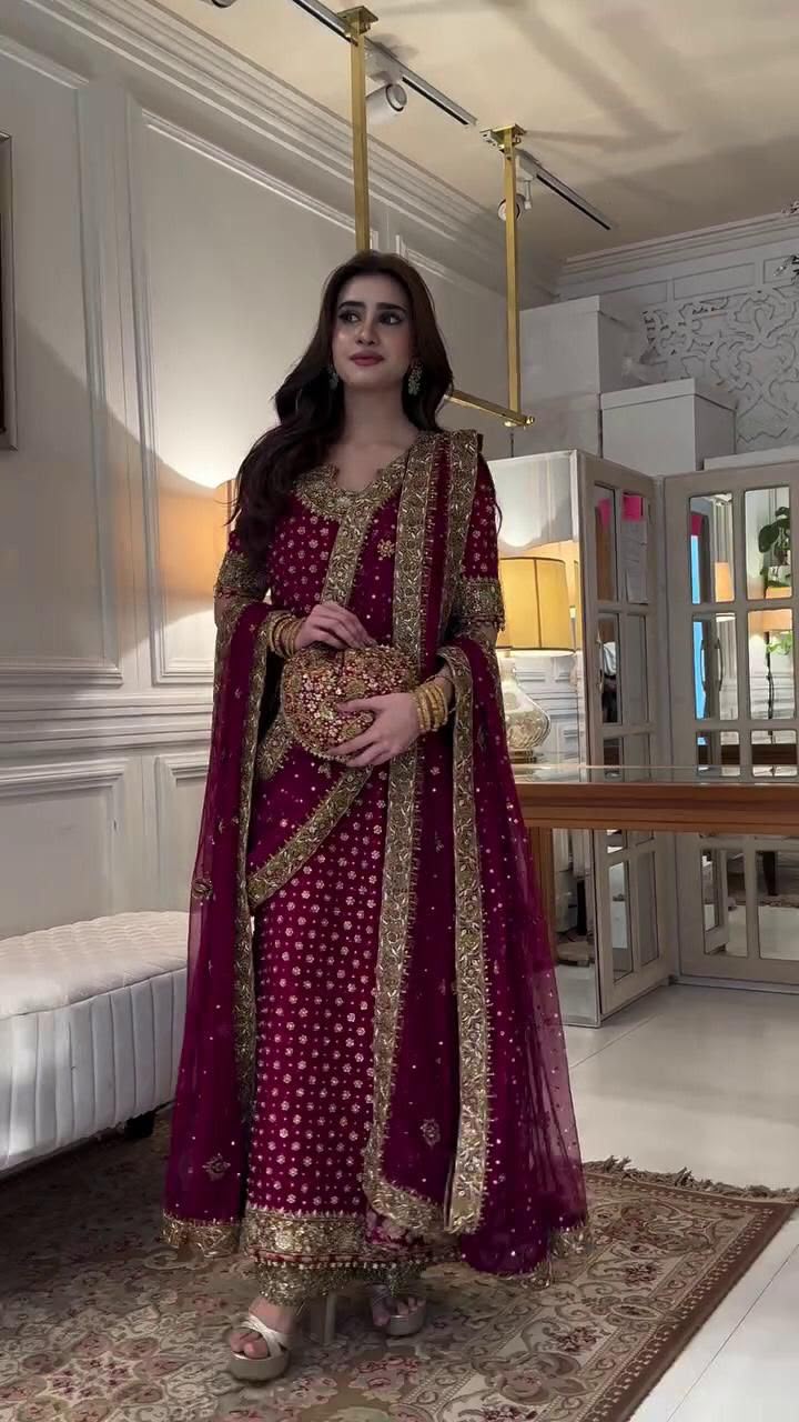 HARIS SHAKEEL LUXURY EMBROIDERED 3 PC SUIT WEDDING SERIES COLLECTION