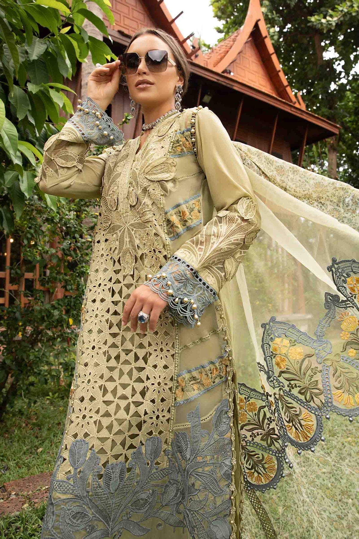 Maria B Lawn 3 PC With Heavy Sequence Embroidery