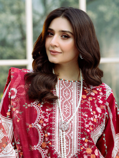 BIN ILYAS LUXURY LAWN EMBROIDERED 3 PC WITH EMBROIDERED DUPATTA
