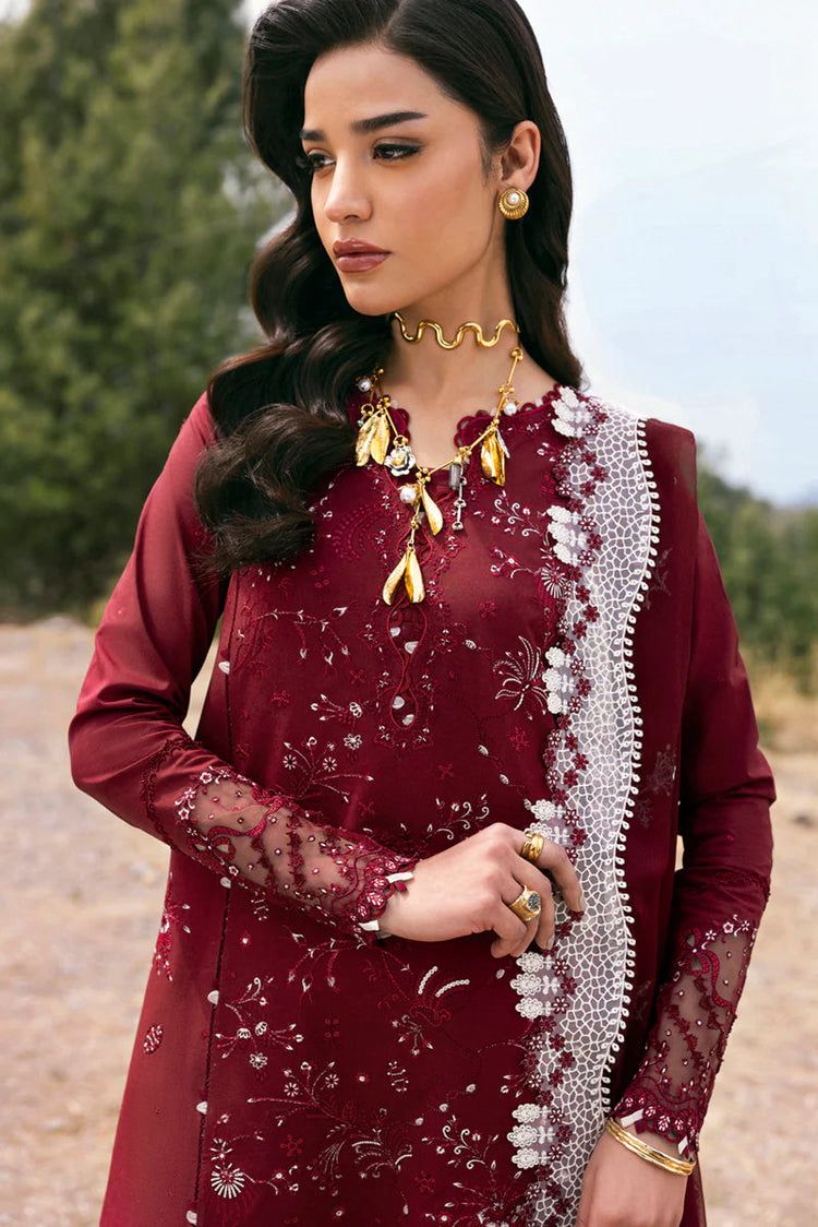 QALAMKAR LUXURY LAWN 3 PC WITH EMBROIDERED DUPATA