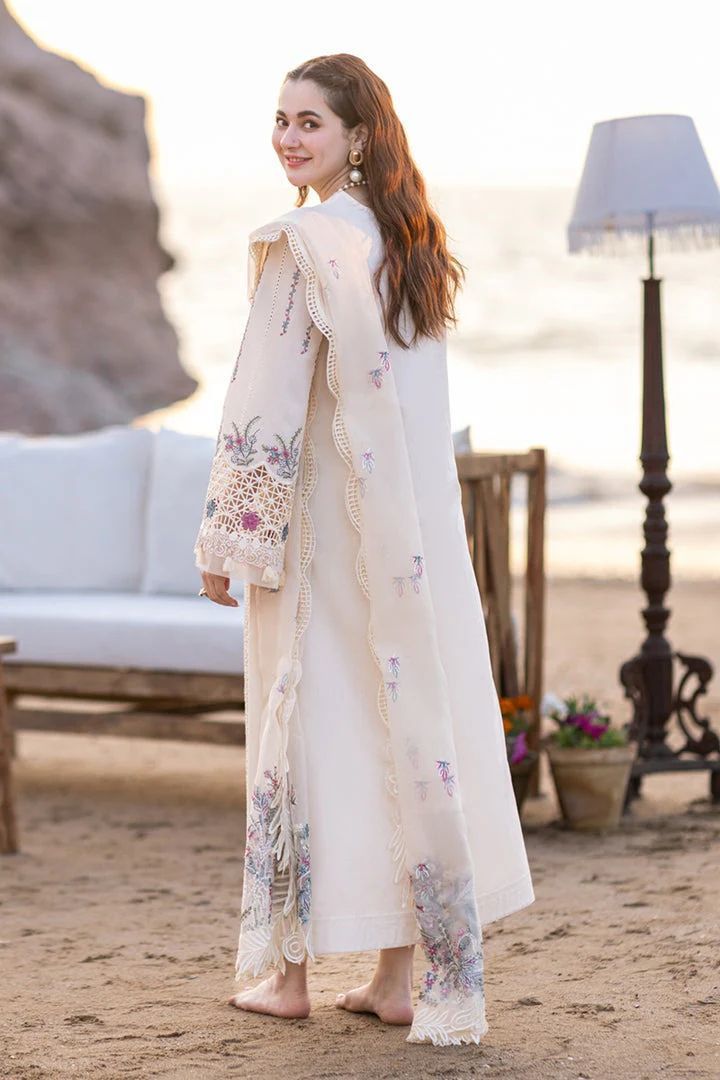 QALAMKAR LUXURY LAWN 3 PC WITH EMBROIDERED DUPATA