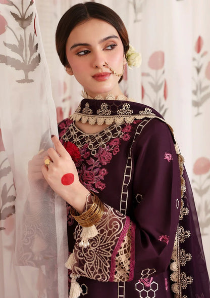 MAHNUR LUXURY WINTER EMBROIDERED 3 PC SUIT WITH EMBROIDERED SHAWL