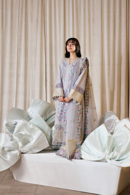 MARYAM HUSSAIN LUXURY LAWN EMBROIDERED 3 PC WITH EMBROIDERED DUPPATA