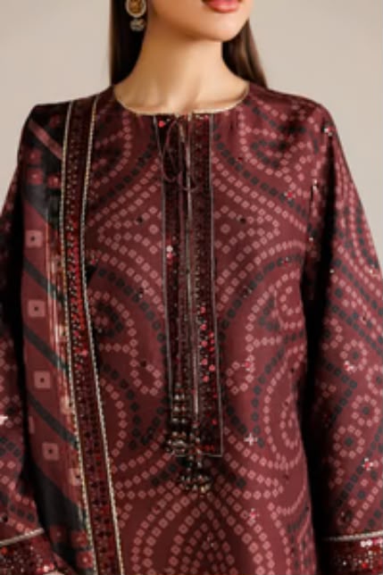 JAZMIN LAWN EMBROIDERED 3 PC WITH SOFT EMBROIDERY DUPPATA