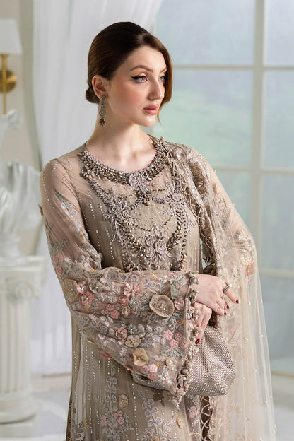 MARIA B LUXURY EMBROIDERED CHIFFON 3 PC SUIT WITH READY EMBROIDERED DUPPATA