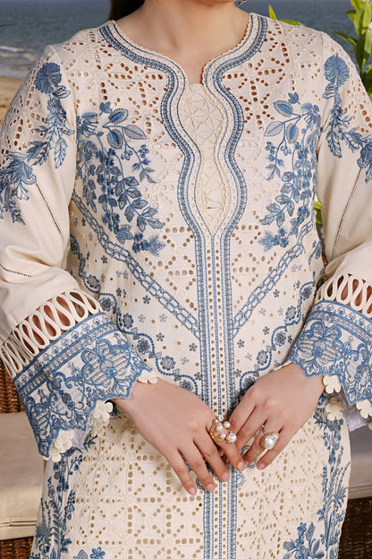ANEELA'S LAWN EMBROIDERED 3 PC WITH EMBROIDERED DUPATTA