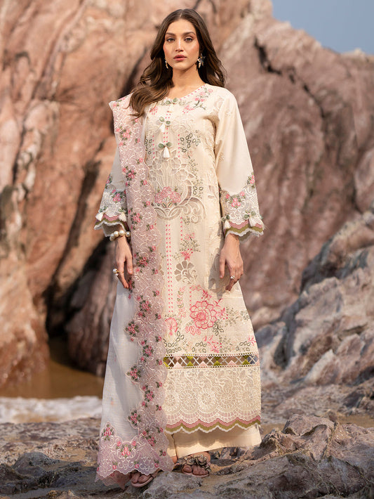 MAHNUR LAWN LUXURY EMBROIDERED 3 PC WITH READY TO WEAR DUPATTA