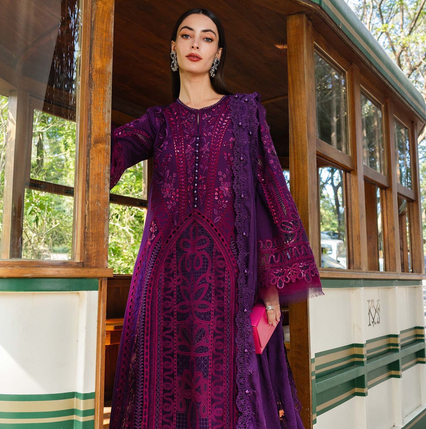 MARIA B LUXURY LAWN EMBROIDERED 3 PC WITH EMBROIDERED DUPPATA