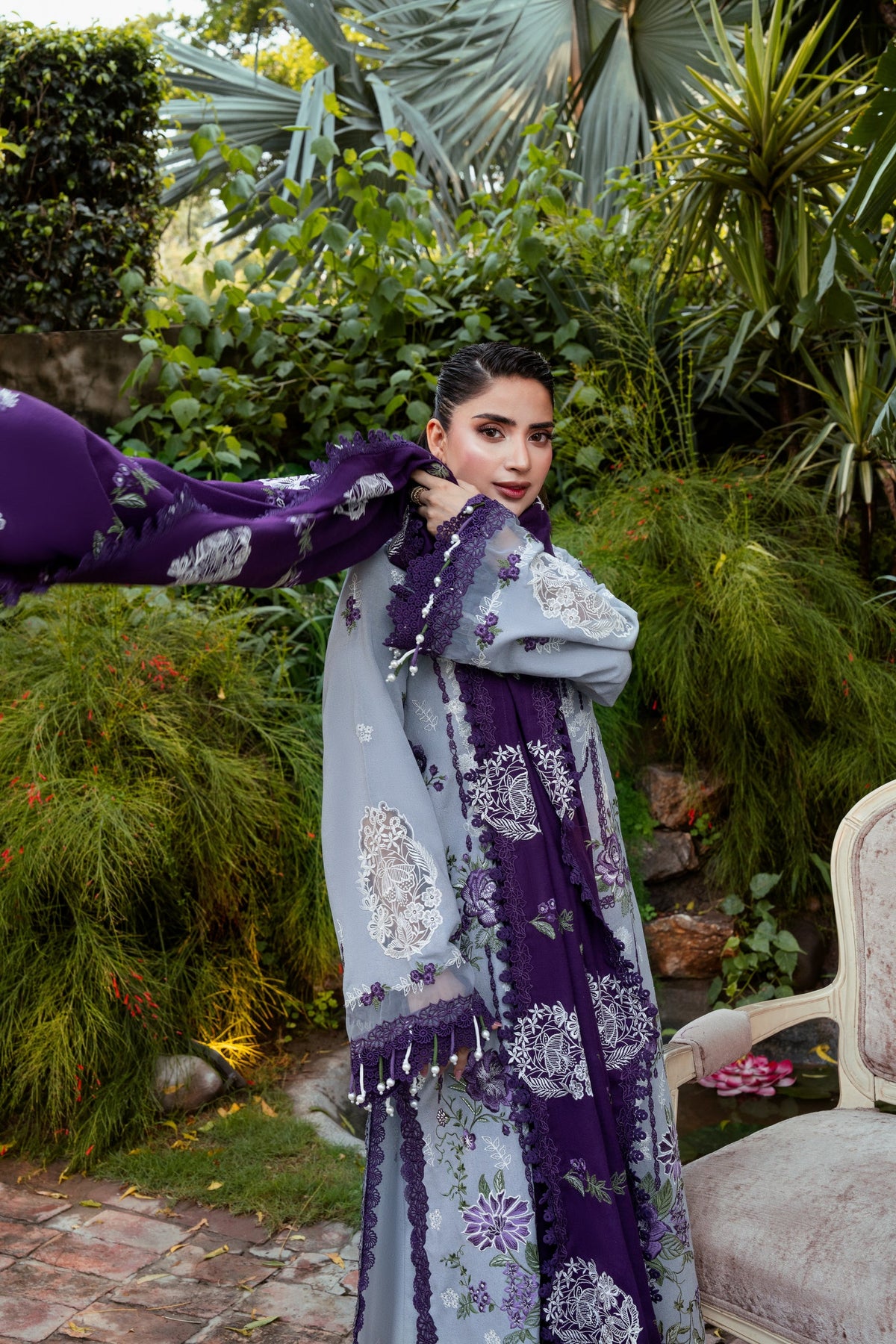 ANEELAS WINTER EMBROIDERED 3 PC SUIT WITH EMBROIDERED SHAWL
