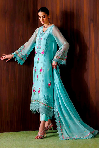 BAROQUE CHIFFON EMBROIDERED 3 PC WITH READY EMBROIDERED DUPPATA