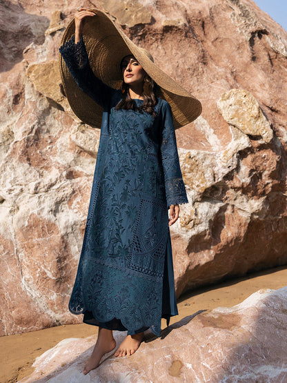 MAHNUR LUXURY LAWN EMBROIDERED 3 PC WITH EMBROIDERED DUPPATA