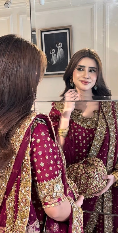 HARIS SHAKEEL LUXURY EMBROIDERED 3 PC SUIT WEDDING SERIES COLLECTION