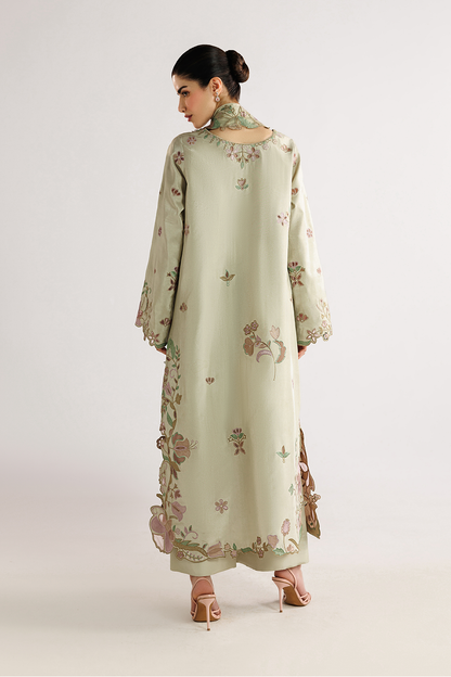 IZNIK-3PC DHANAK EMBROIDERED SHIRT WITH WOOL TYE&DYE PRINTED EMB SHAWL